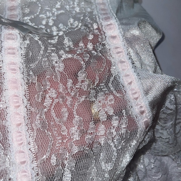 VTG  Tosca of California Pink Rose Satin Lace Teddy Bodysuit Small Snap Bottom - Picture 14 of 15